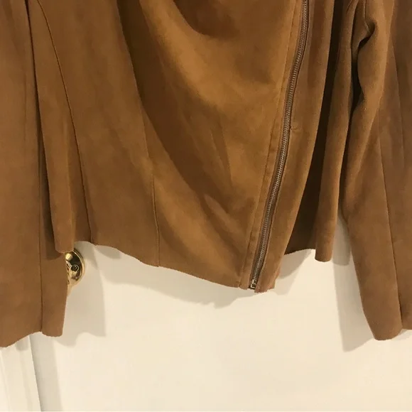Blank NYC faux suede chestnut brown side zip up jacket size medium - Picture 3 of 10
